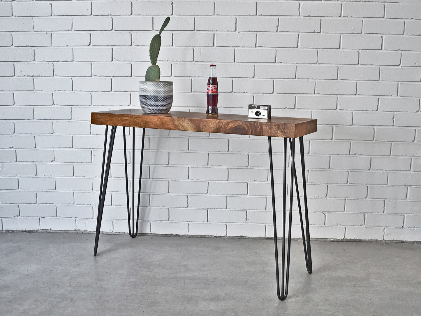 industrial hairpin leg console table