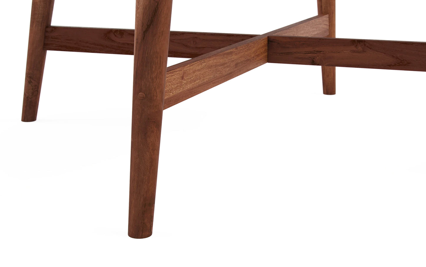 Close up of legs of coffee table with white background