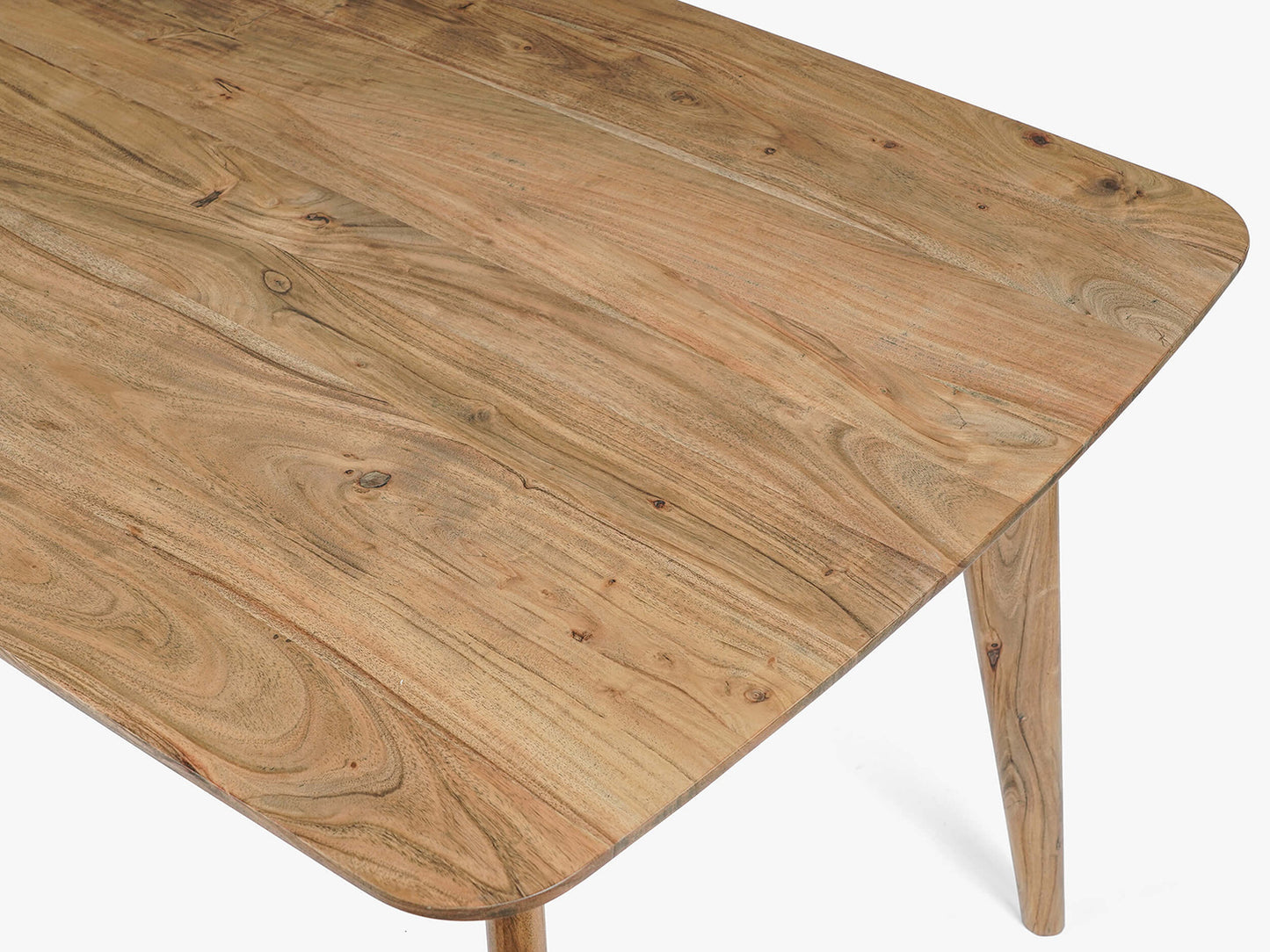Top view of the table, showing the grain and colour from the wood