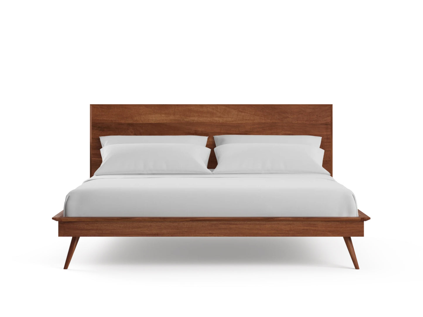 front on image of Mid Century Bed Base King showing graining and colour
