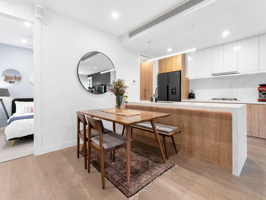 Modern kitchen and nordic style dining table and chairs