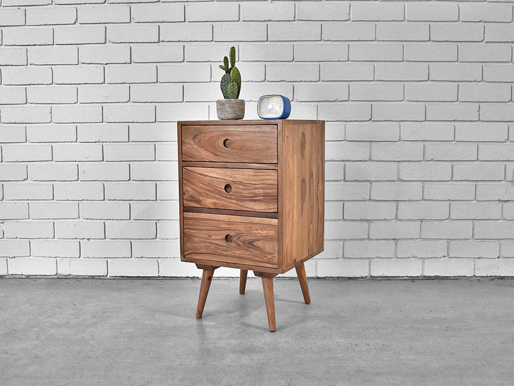 Mid Century Rosewood Bedside Table Nightstand with 3 drawers