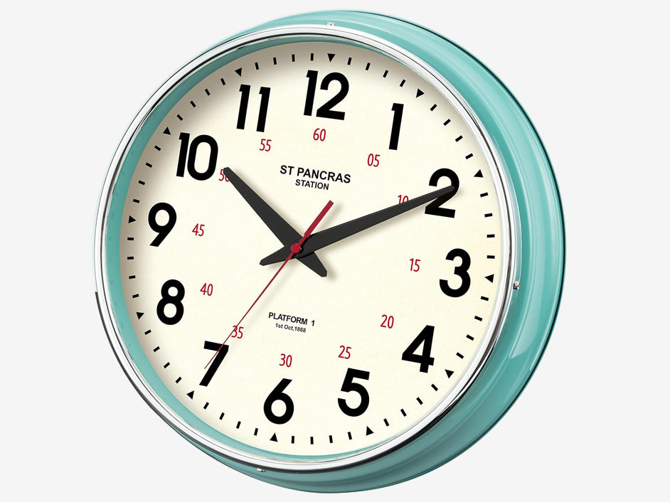 Railway Wall Clock Teal