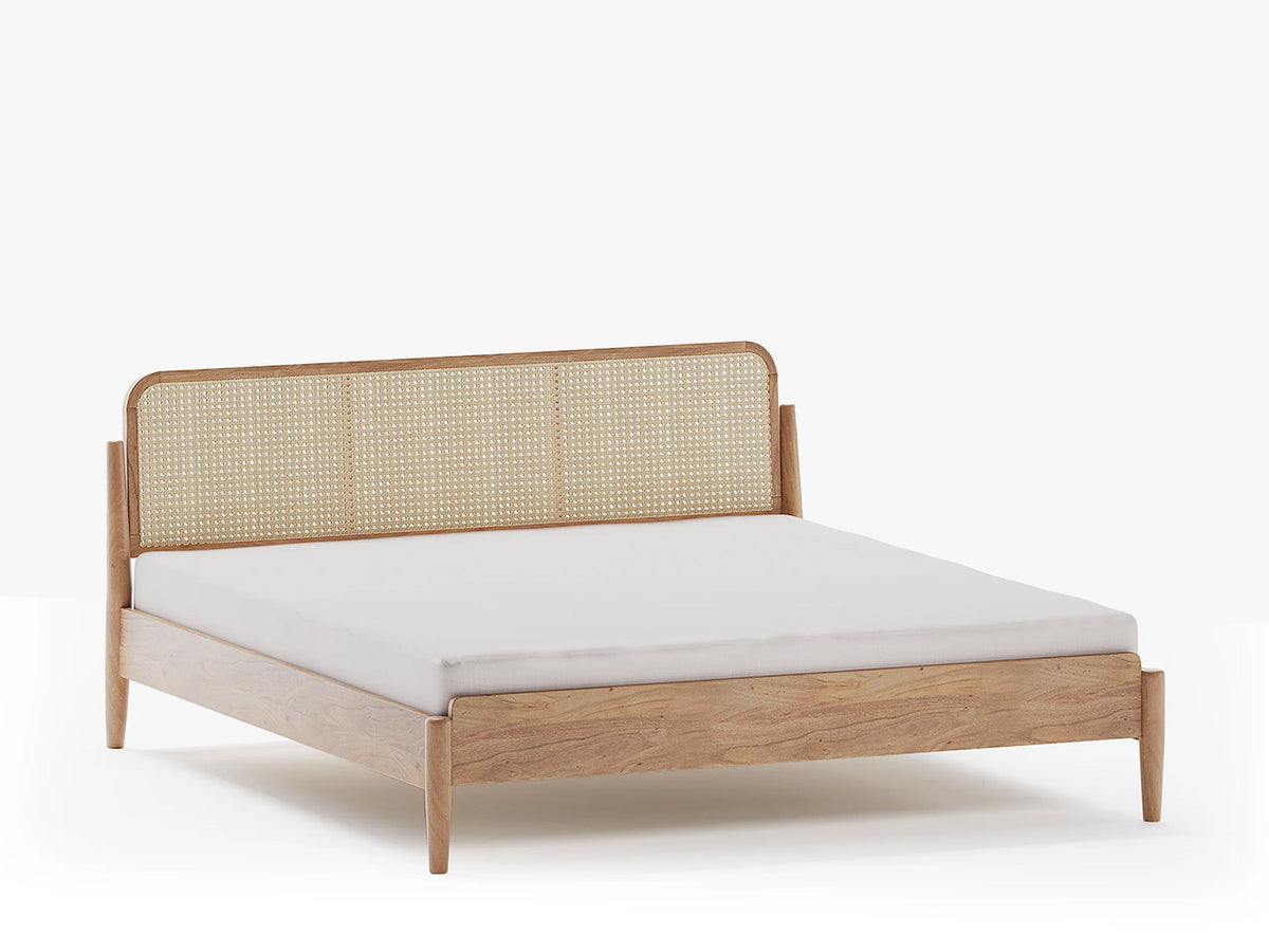 Rattan Mid Century Bed Base