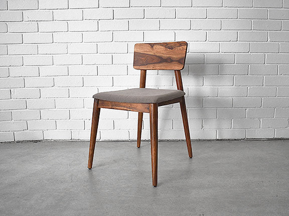 Rosewood Scandi Dining Chair with Light Grey Cushion