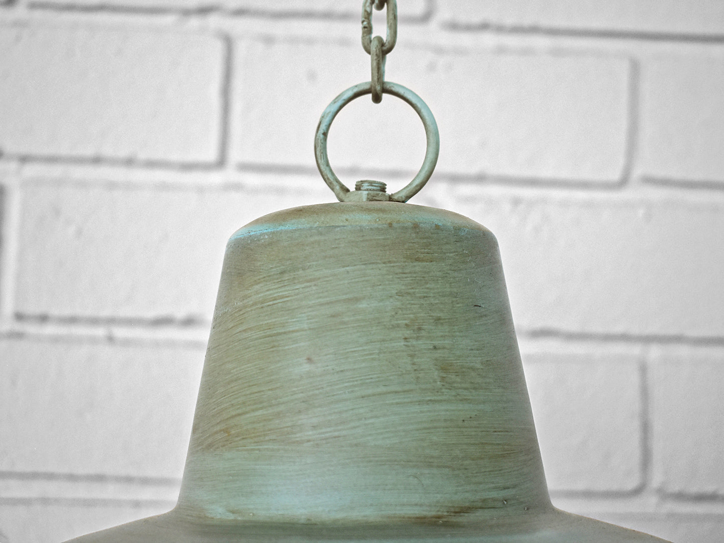 Industrial Retro Pendant Light Teal zoomed in