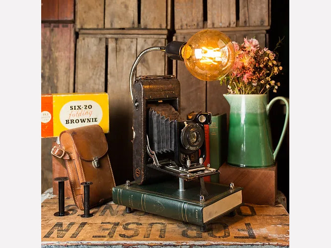 Antique folding Kodak Camera Lamp