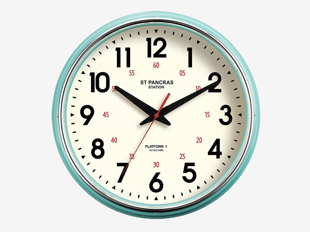 vintage turquoise railway clock