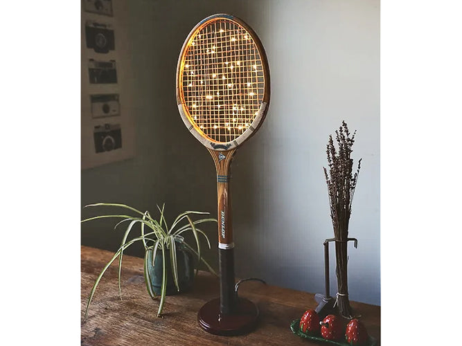 Vintage Tenis Racket Light with Fairy lights