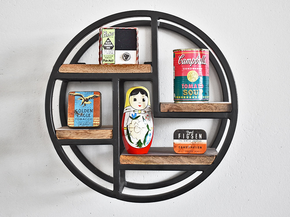 retro circular wall shelf