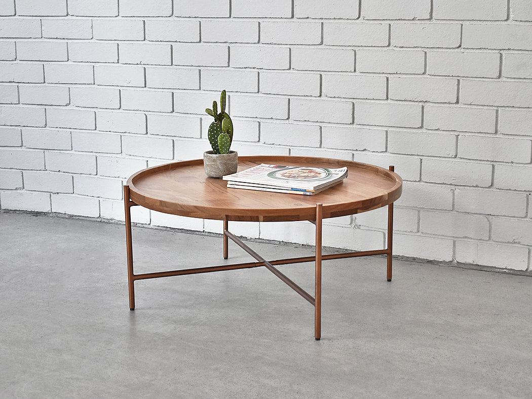 mid century round coffee table