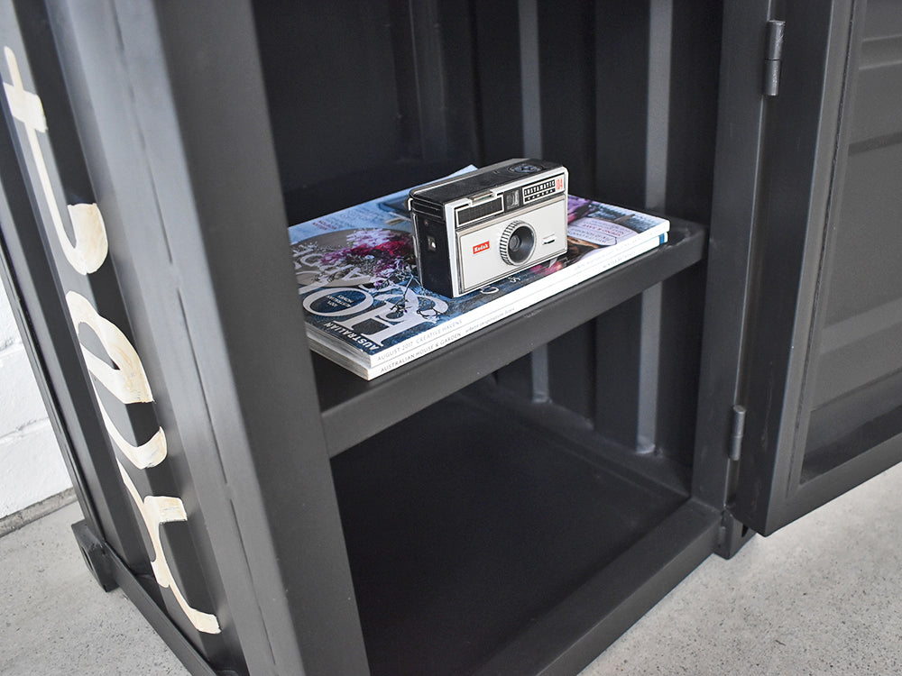 shipping container bedside table