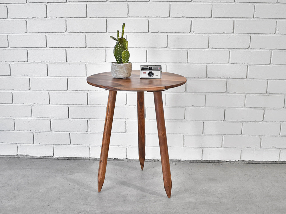 danish rosewood wooden side table with 3 legs 