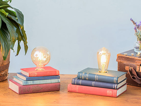 vintage book lamp