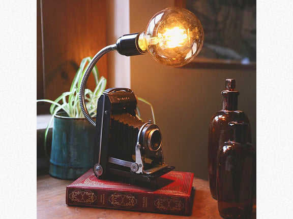 vintage camera lamp
