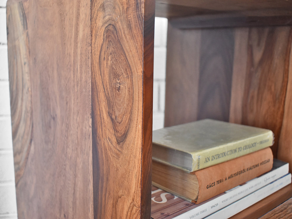 Close up showing wood grain and open space