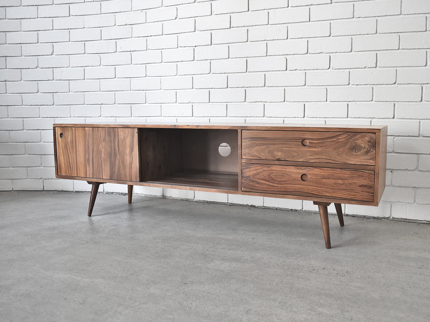 Entertainment Unit with open middle shelf
